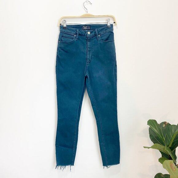 Abercrombie & Fitch Teal Simone Ankle Jeans Size 2 - Picture 1 of 6